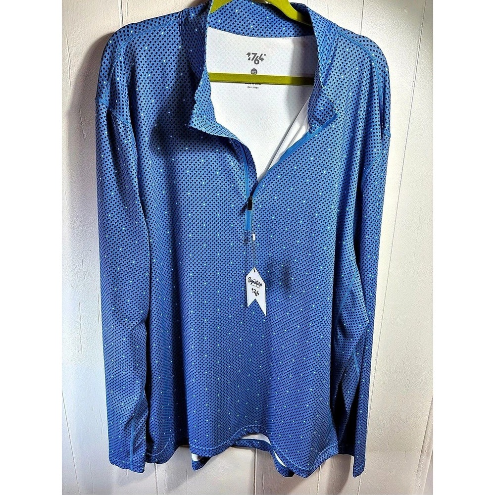 NWT 1764 Golf Iconic Signature Series Blue 1/4 Zip Pullover Shirt Men's 3 XL